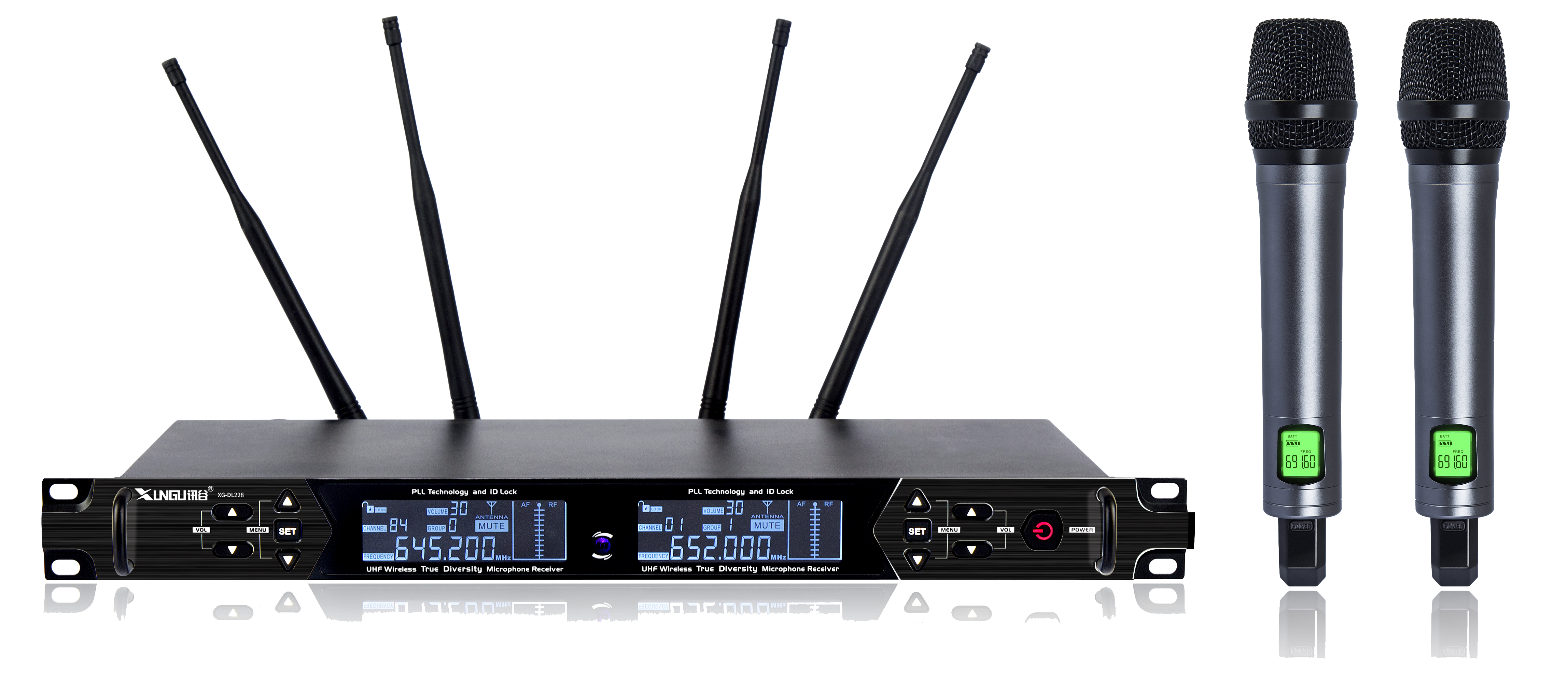 UHF Wireless Dual-Channel KTV Microphone System with 200 Channels